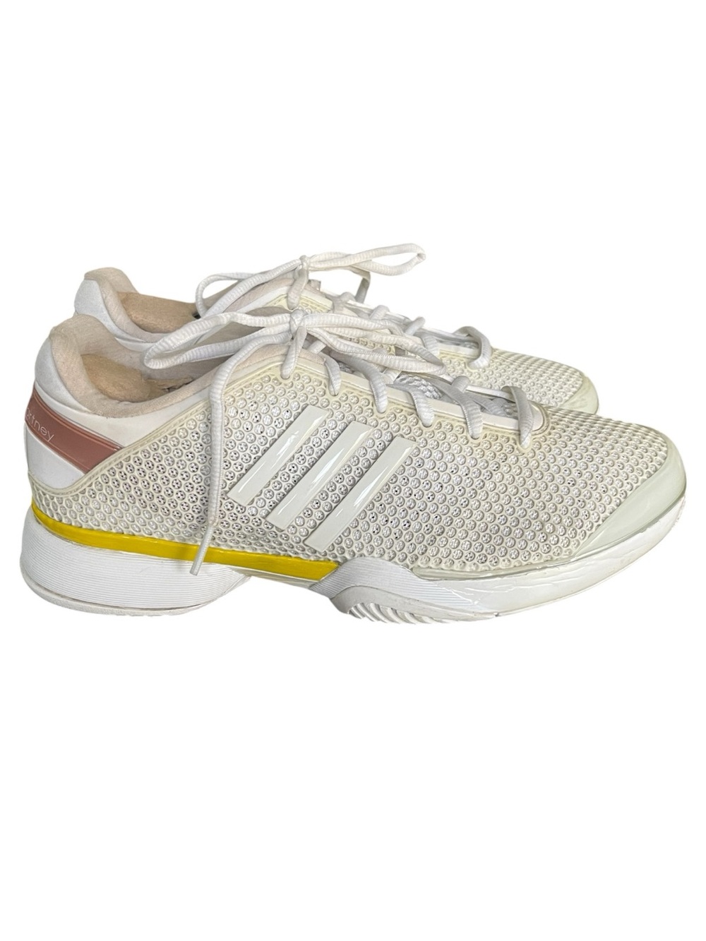 Adidas by Stella McCartney Ivory Barricade Mesh Sneaker Runner Athletic Shoe (7) - Picture 1 of 10